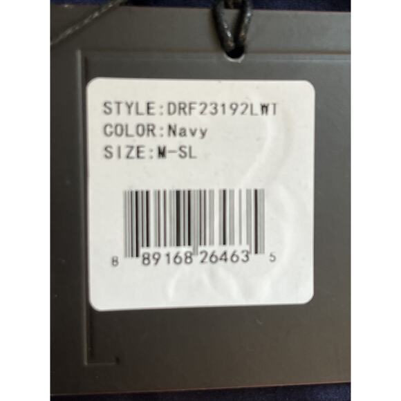 NWT Dstrct & Row Mens Medium Slim Fit Button Front Navy Blue Long Sleeve Shirt - Picture 5 of 8